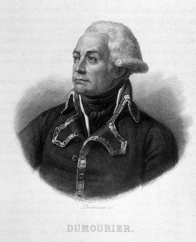 Portrait de Charles François Du Périer dit Dumouriez (1739 - 1823) Général français - dans "Révolution française" par Thiers. 19ème siècle - French School