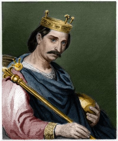 Portrait de Charles II le Chauve (823-877), roi de France - dans « Histoire des Français » de Lavallée, gravure, sd - French School