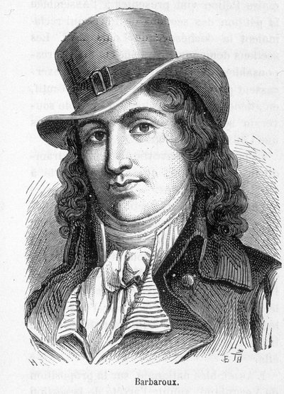 Portrait de Charles Jean Marie Barbaroux (1767 - 1794), homme politique français qui a dirigé les fédérés marseillais lors de la prise des Tuileries en 1792 - French School