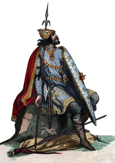 Portrait de Charles Martel (688-741), chef militaire et politique franc - French School
