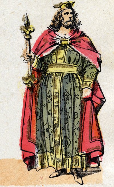 Portrait de Childebert I (v. 497 - 558), roi des Francs. - French School