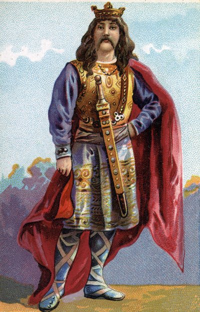 Portrait de Chilpéric Ier, roi des Francs de 561 à 584 - French School
