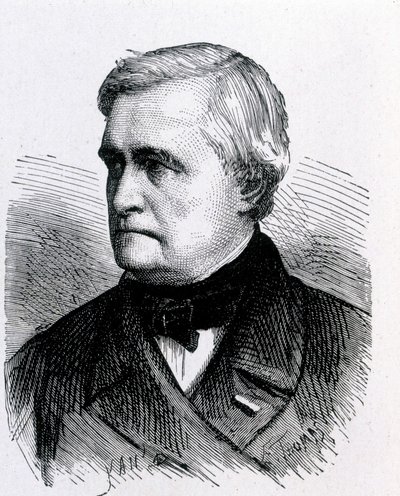 Portrait de Claude Pouillet, physicien français (1790 - 1868) - dans "Album de la Science; savants illustres; Grandes découvertes" 1896. - French School