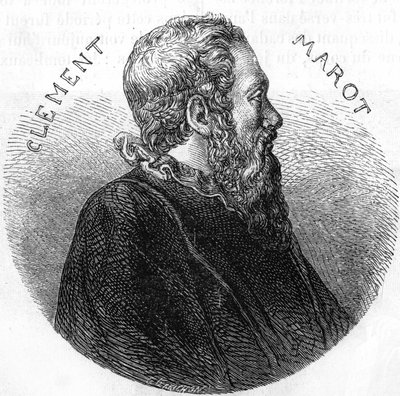 Portrait de Clément des Marets dit Marot (1496-1544), poète. Dans « Histoire Populaire de la France », vers 1885. Gravure. - French School