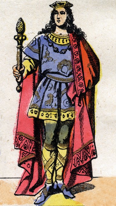 Portrait de Clotaire III, roi des Francs (652-673). - French School