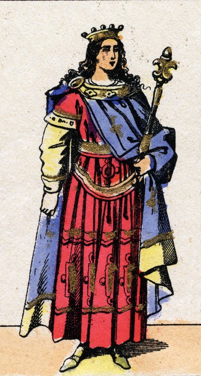 Portrait de Clovis III, Roi des Francs de 691 à 695. - French School