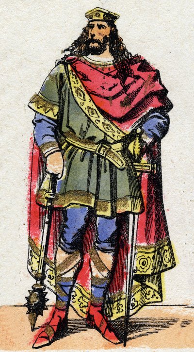 Portrait de Clovis Ier (v. 466 - 511), Roi des Francs. - French School