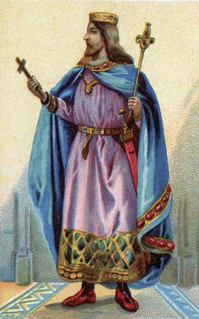 Portrait de Clovis, roi des Francs de 481 à 511 - French School