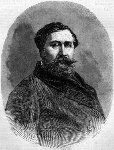 Portrait du comte Alfred Émilien de Nieuwerkerke (1811-1892), sculpteur français et haut fonctionnaire. Gravure dans « Le Monde Illustré » n°212 du 4 mai 1861. - French School