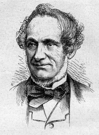 Portrait de Désiré Nisard (1806-1888), essayiste et académicien français. Gravure dans « Le Monde Illustré » n°883 du 14 mars 1874 - French School