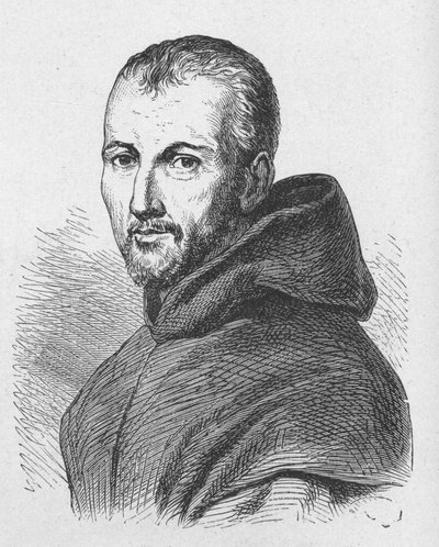 Portrait du Père Mersenne (1588 - 1648) - dans « Album de la Science ; savants illustres ; Grandes découvertes » 1896 - French School