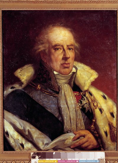 Portrait de François-Alexandre-Frédéric, duc de la Rochefoucauld Liancourt, économiste (1747-1837) représenté en costume de Pair de France sous la Restauration. Versailles. Musée du Château - French School