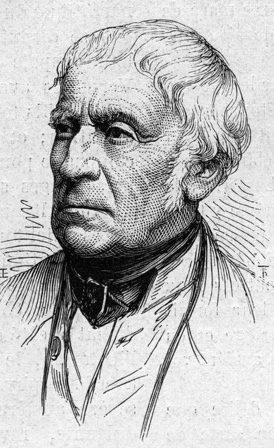 Portrait de François Guizot (1787-1874), homme politique, historien et académicien français. Gravure dans « Le Monde Illustré » n°883 du 14 mars 1874 - French School