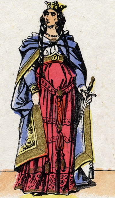 Portrait de Frédégonde, Reine de Neustrie (545-597). - French School