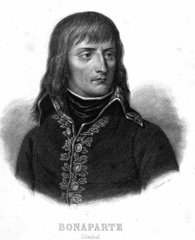 Portrait du Général Bonaparte - dans « Révolution française » par Thiers. 19ème siècle - French School