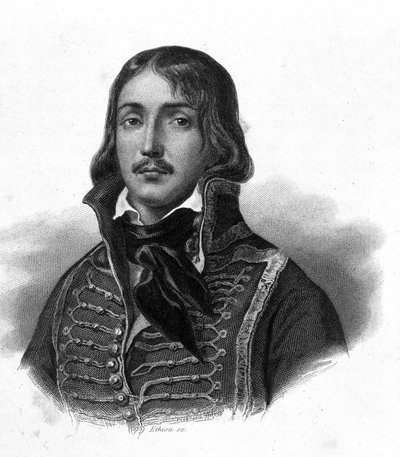Portrait du Général François Séverin Marceau Desgraviers (1769 - 1796) - dans "Révolution française" par Thiers. 19e siècle - French School