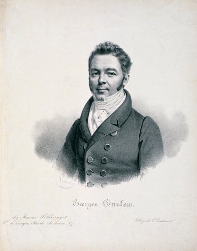 Portrait de George Onslow (1784-1853) gravé par C. Constance - French School