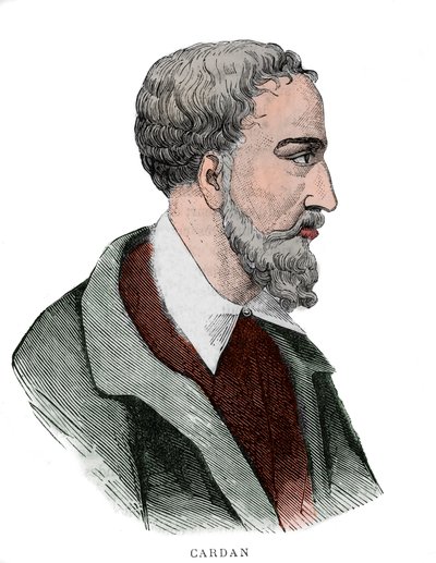 Portrait de Gerolamo Cardano (Girolamo Cardano, Hieronymus Cardanus ou Jérôme Cardan) - French School