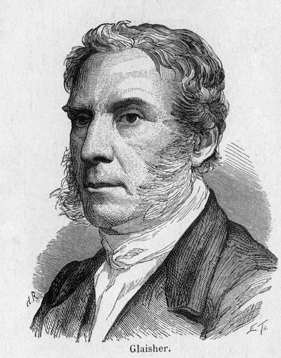 Portrait de Glisher, aéronaute britannique - dans "Album de la Science; savants illustres; Grandes découvertes" 1896. - French School
