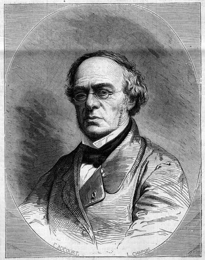 Portrait de Halévy (Jacques Fromental Lévy, dit) (1799-1862), compositeur français. Gravure dans « Le Monde Illustré » n°25 du 29 mars - French School