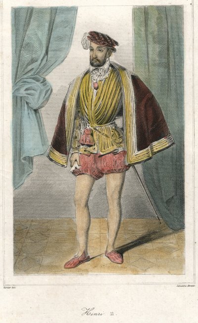 Portrait de Henri II (1519 - 1559) avec une épée. - French School