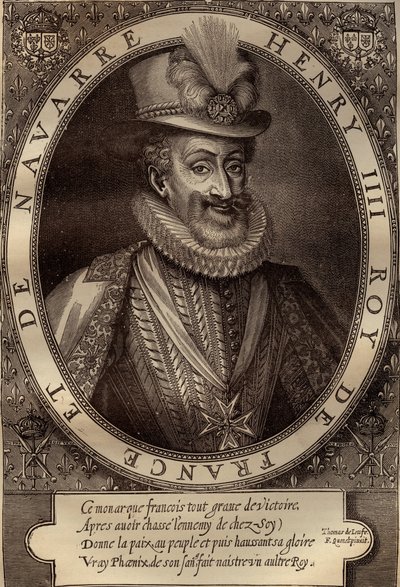 Portrait de Henri IV, roi de France - gravure du XVIIe siècle - French School