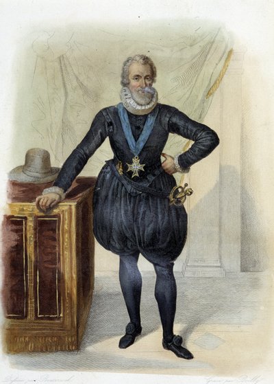 Portrait de Henri IV, roi de France (1553-1610) - dans "Le Plutarque français", éd. Mennechet - French School