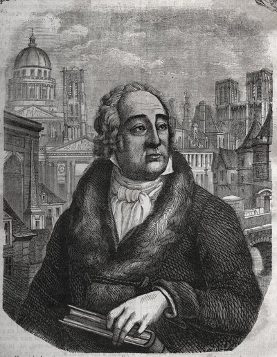 Portrait de Jacques-Antoine Dulaure (Jacques Antoine) (1755-1835) archéologue et historien français - Gravure dans « Histoire physique, civile et morale de Paris : depuis les premiers temps historiques jusqu
