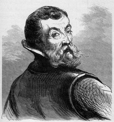 Portrait de Jacques Cartier (1491-1557). Navigateur et explorateur français. Gravure dans «La Marine et les colonies: commerce» - French School