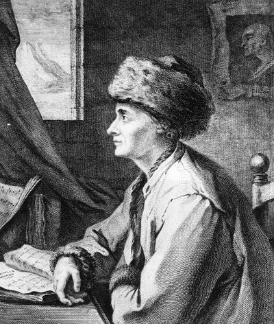 Portrait de Jean-Jacques Rousseau, vers 1761 - French School