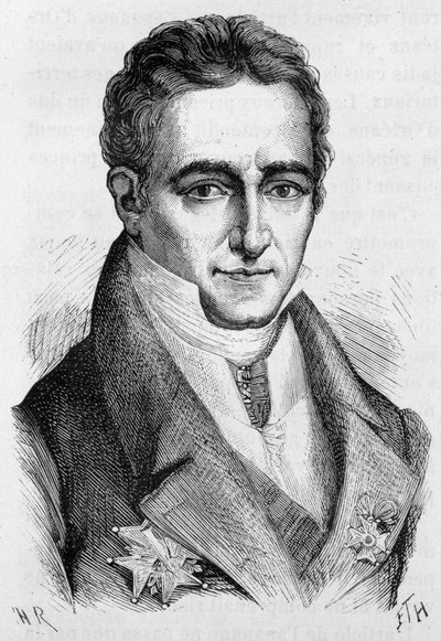 Portrait de Jean-Baptiste, comte de Villèle, homme politique français (1773 - 1854) - dans « L