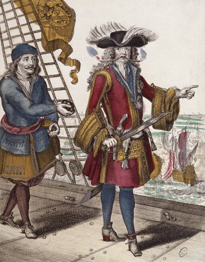 Portrait de Jean Bart (1650-1702) tenant une mèche allumée dans sa bouche lors d