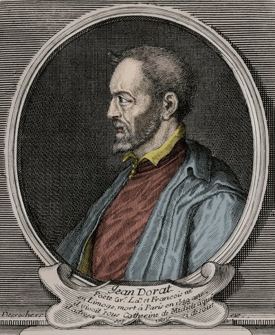 Portrait de Jean Dorat (Auratus de son vrai nom Jean Dinemandi) - French School