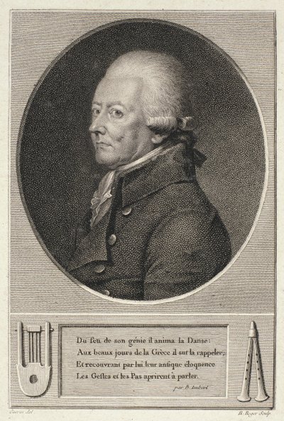 Portrait de Jean Georges Noverre (1727-1810) gravé par B. Roger - French School