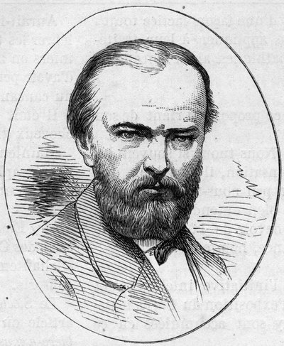 Portrait de Jean Jacques Henner (1829-1905), peintre français. Gravure dans « Le Monde Illustré » n°890 du 2 mai 1874 - French School