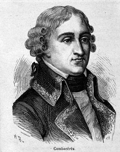 Portrait de Jean Jacques Régis de Cambacérès, duc de Parme, juriste et homme politique français (1753-1824) - gravure - dans « L