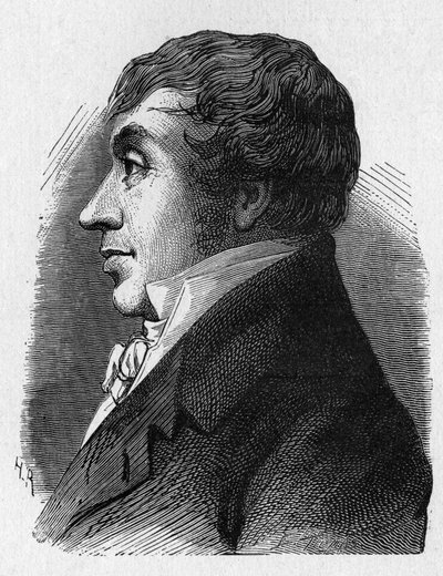 Portrait de Jean Marie Joseph Coutelle (1748-1835), commandant des aérostiers militaires sous la République - dans "Album de la Science; savants illustres; Grandes découvertes" 1896 - French School
