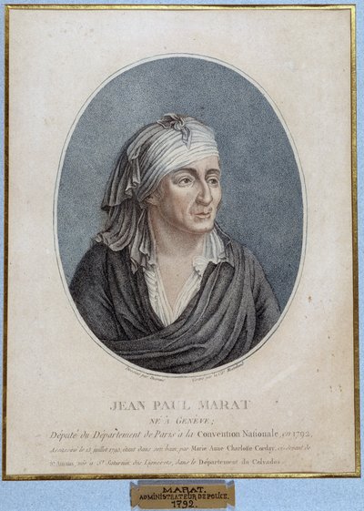 Portrait de Jean Paul Marat (1743-1793), médecin, publiciste et homme politique français - French School