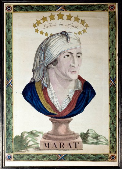 Portrait de Jean Paul Marat, médecin, journaliste et homme politique français (1743-1793), l