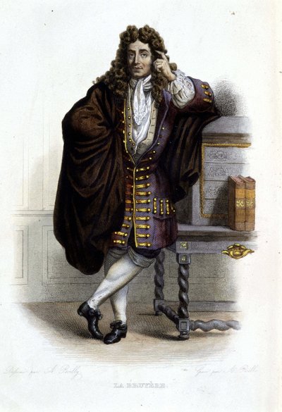 Portrait de Jean de La Bruyère, écrivain et moraliste français (1645-1696) - dans « Le Plutarque français », par Mennechet - French School
