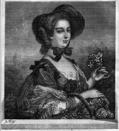Portrait de Jeanne Antoinette Poisson, Marquise de Pompadour (connue sous le nom de Madame de Pompadour) - French School