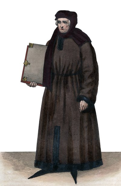 Portrait de Jean Froissart (1337-1404), chroniqueur français de la France médiévale - French School
