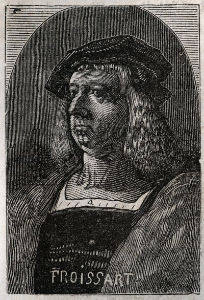 Portrait de Jean Froissart (1337-1404), chroniqueur français du Moyen Âge - gravure de « Histoire de France » par Victor Duruy (1811-1894) - 1882 - French School