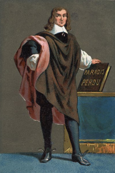Portrait de John Milton, poète et essayiste anglais (1608 - 1674) - French School