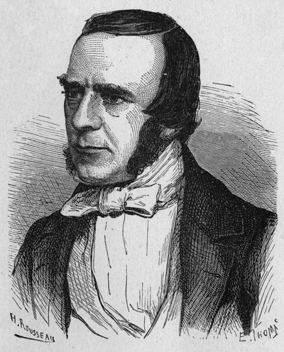 Portrait de John Watkins Brett, industriel britannique - dans "Album de la Science; savants illustres; Grandes découvertes" 1896. - French School