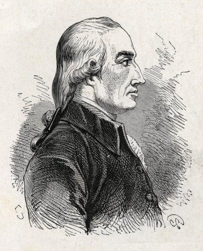 Portrait de Joseph Black (1761 - 1799), physicien et chimiste britannique (découverte de la magnésie) - dans « Album de la Science ; savants illustres ; Grandes découvertes » 1896 - French School