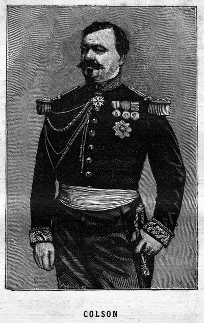 Portrait de Joseph Émile Colson (1821-1870), général français. Gravure dans « Les Illustrations De L