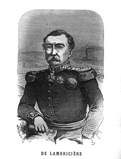 Portrait de Joseph Vantini, dit Youssouf (1808-1866), général français. Gravure dans "Les Illustrations De L