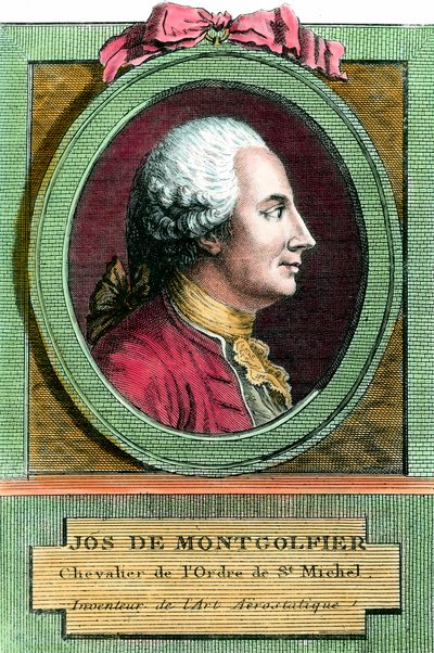 Portrait de Joseph de Montgolfier (1740-1810) inventeur de la montgolfière. Gravure du 18e siècle - French School