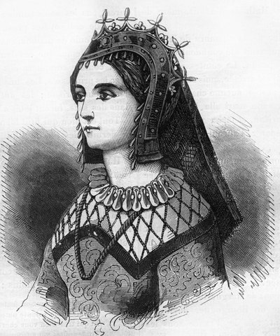 Portrait de Judith de France (843-870), reine de Wessex puis comtesse de Flandre. Gravure dans « Histoire de la prostitution et de la débauche chez les peuples du globe depuis l